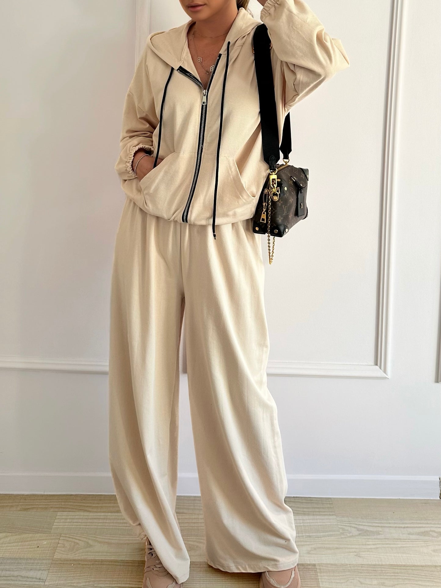 Trening din bumbac cu fermoar Luly