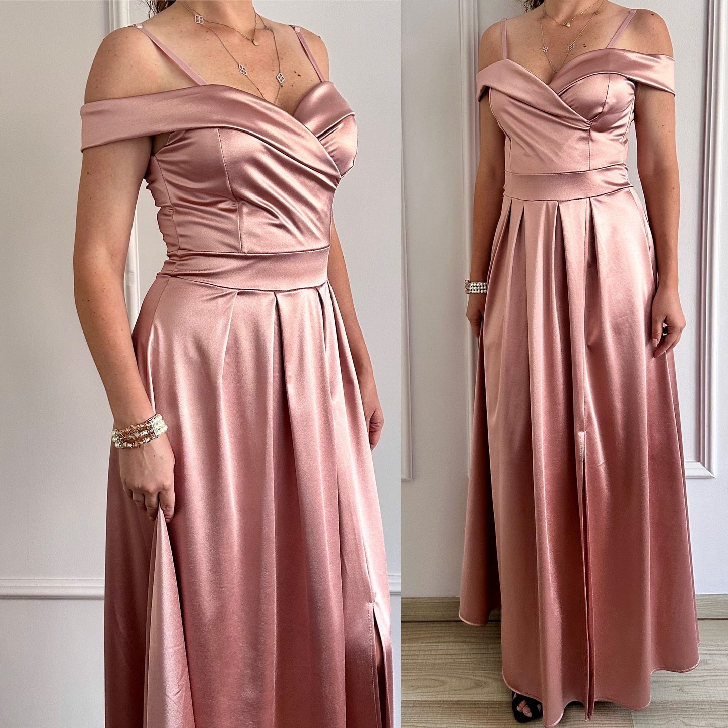 Rochie de seară Marina - Roz prafuit