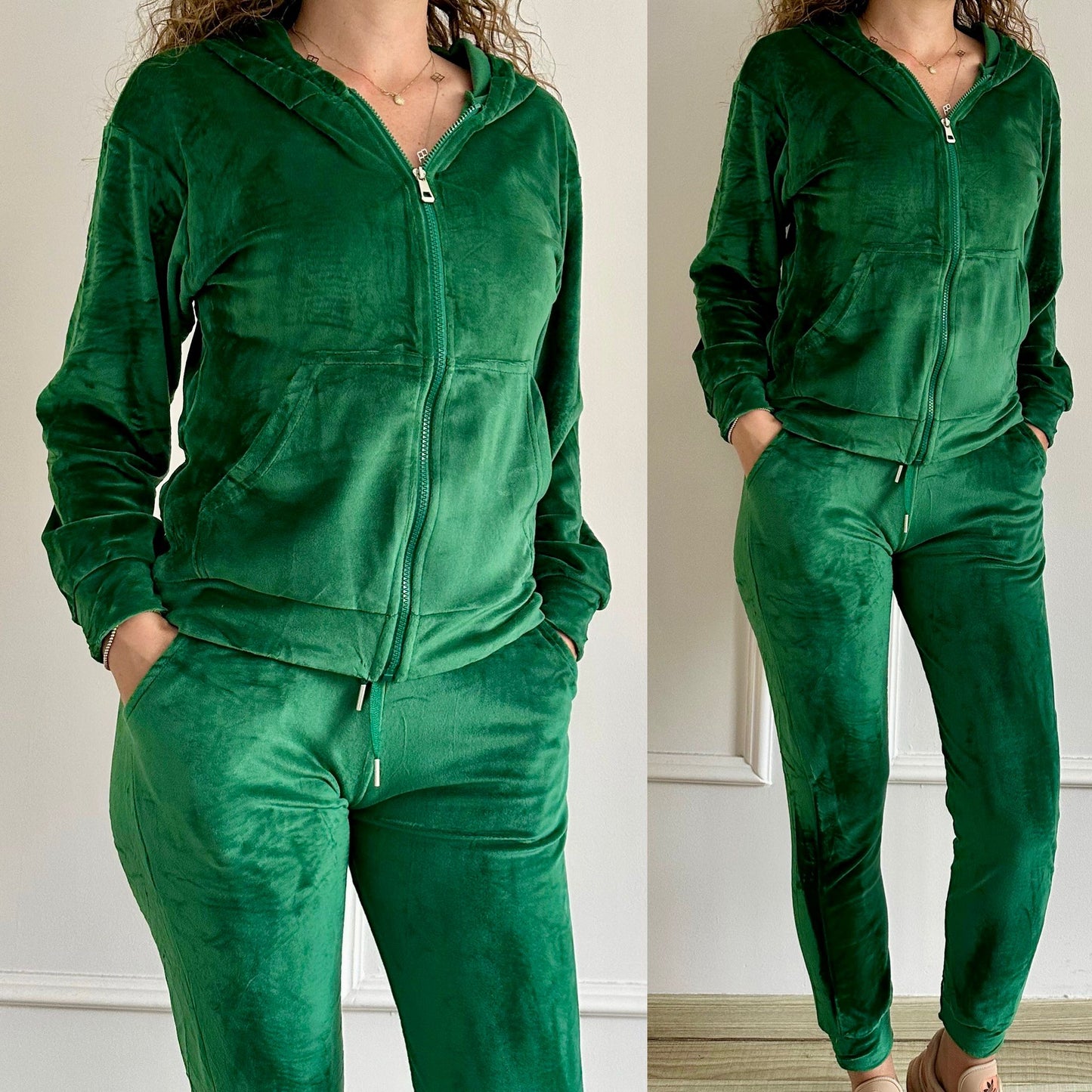 Trening Elastic din Catifea Boeme - Verde