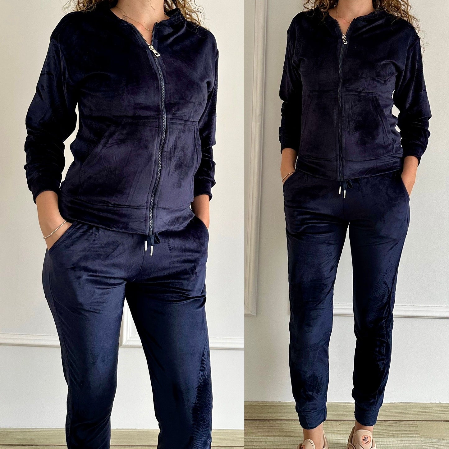 Trening Elastic din Catifea Boeme - Bleumarin