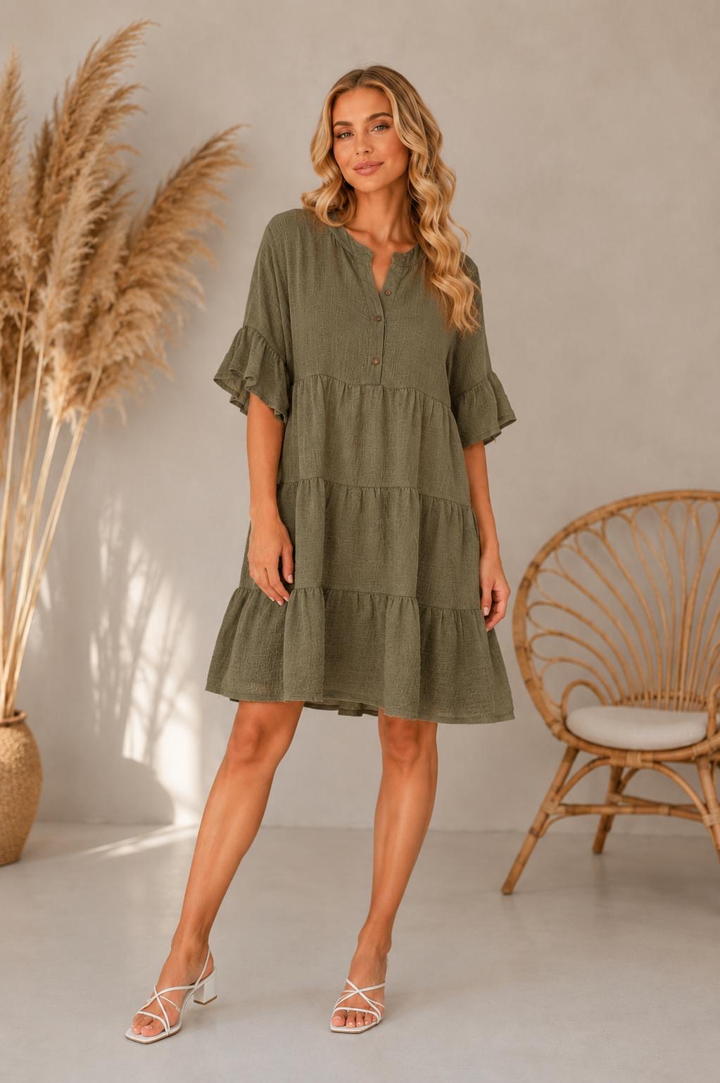 🌿 Sofya – Rochie din material natural
