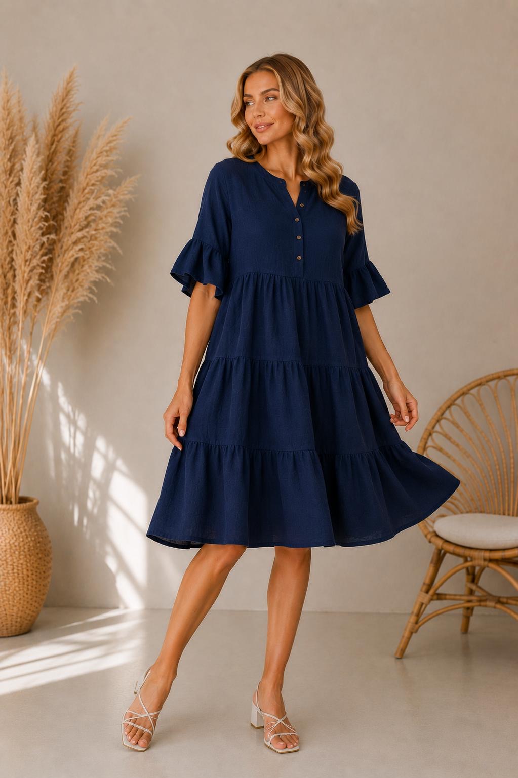 🌿 Sofya – Rochie din material natural