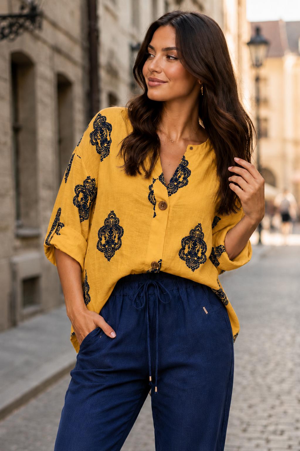 🔆 Set din In „Sany” – Cămașă și Pantaloni 🔆