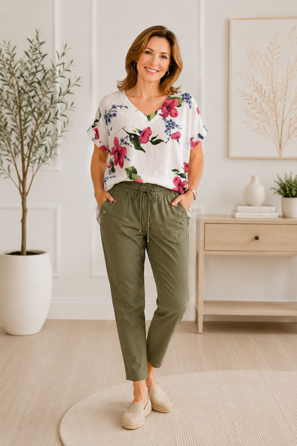 🌺 Set din IN Tanya - bluză și pantaloni