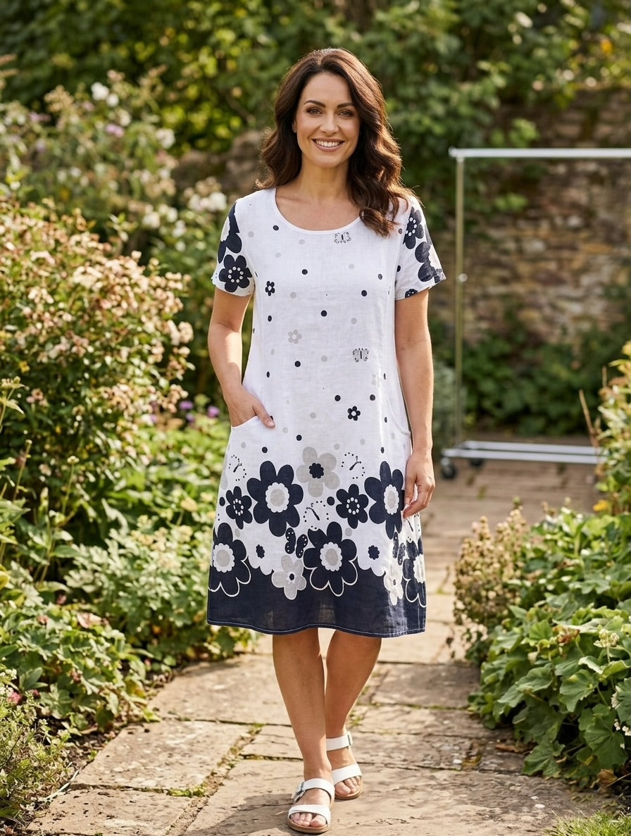 Rochie din in cu bumbac Anema