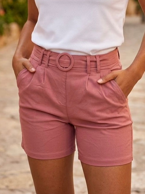 Pantaloni elastici cu accesoriu in talie Jadi