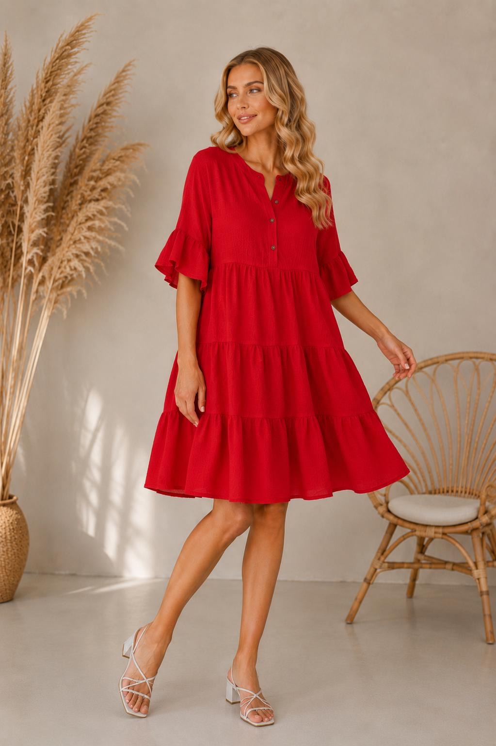 🌿 Sofya – Rochie din material natural