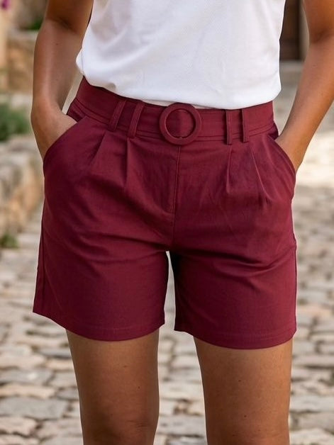 Pantaloni elastici cu accesoriu in talie Jadi