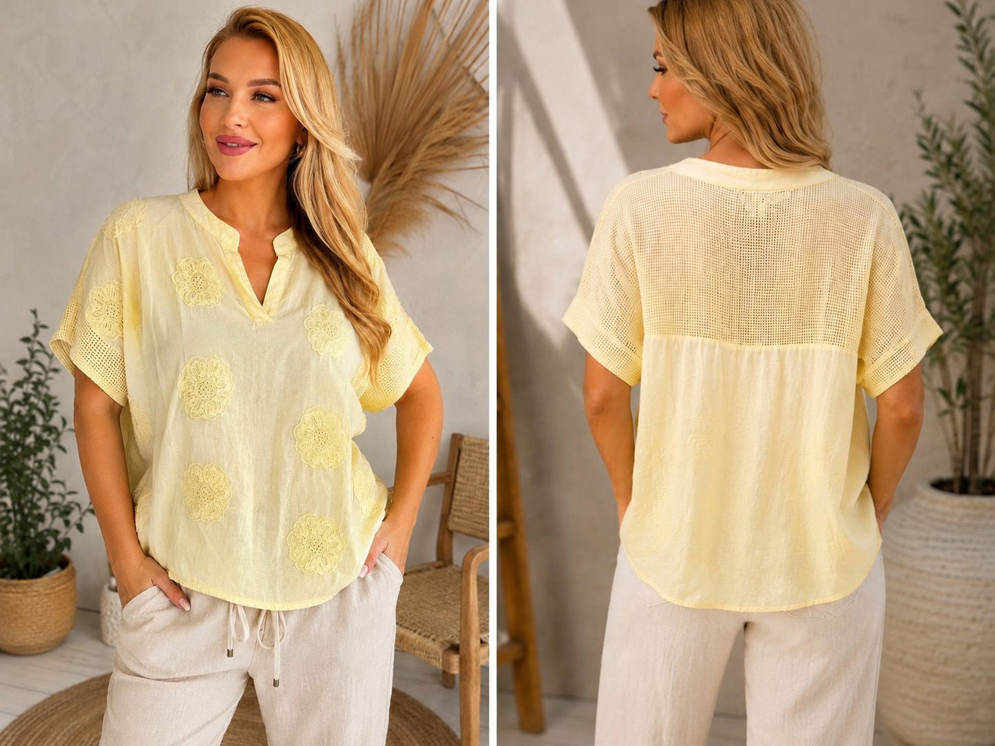 Bluză Jollie - material natural