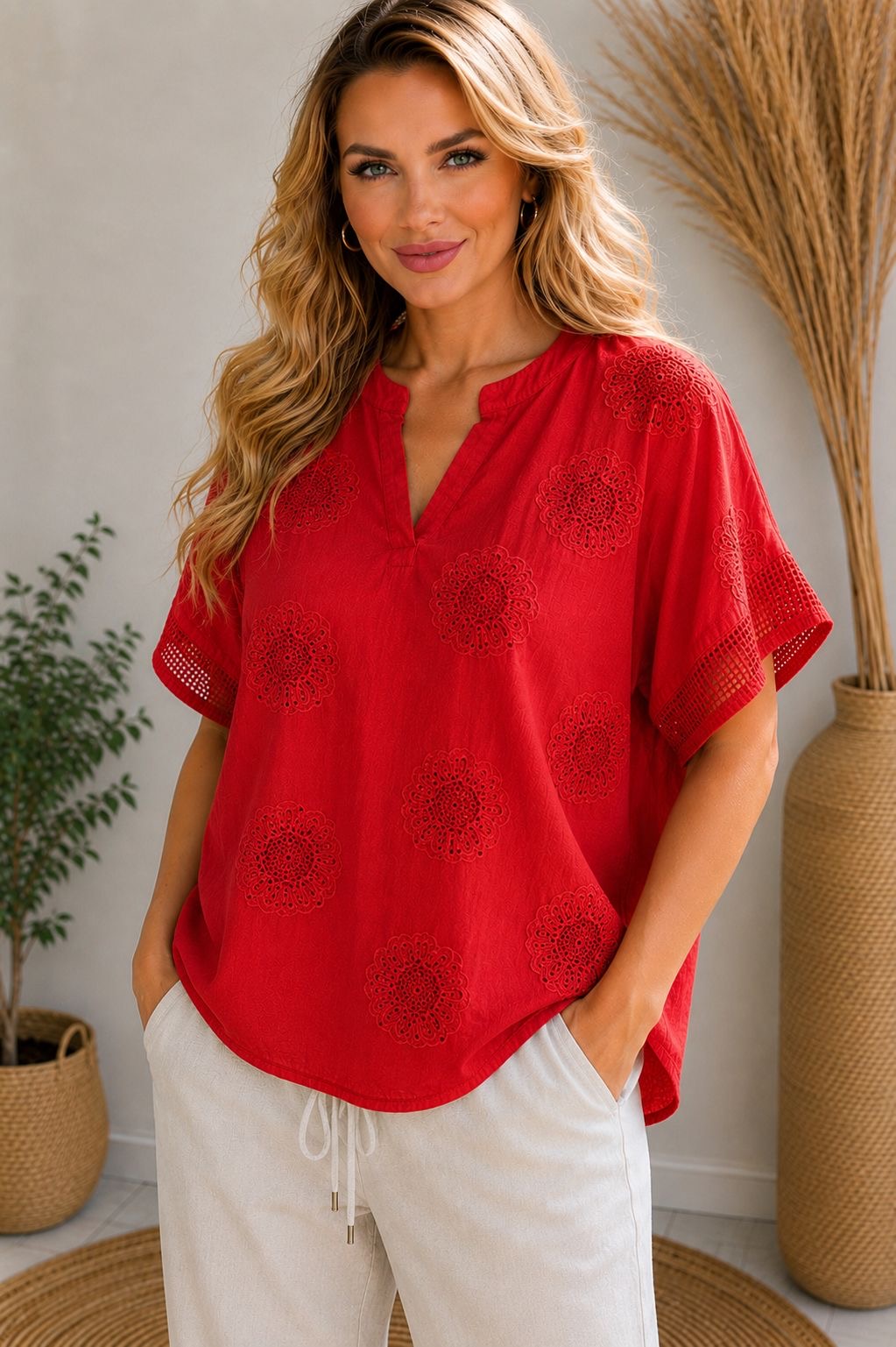 Bluză Jollie - material natural
