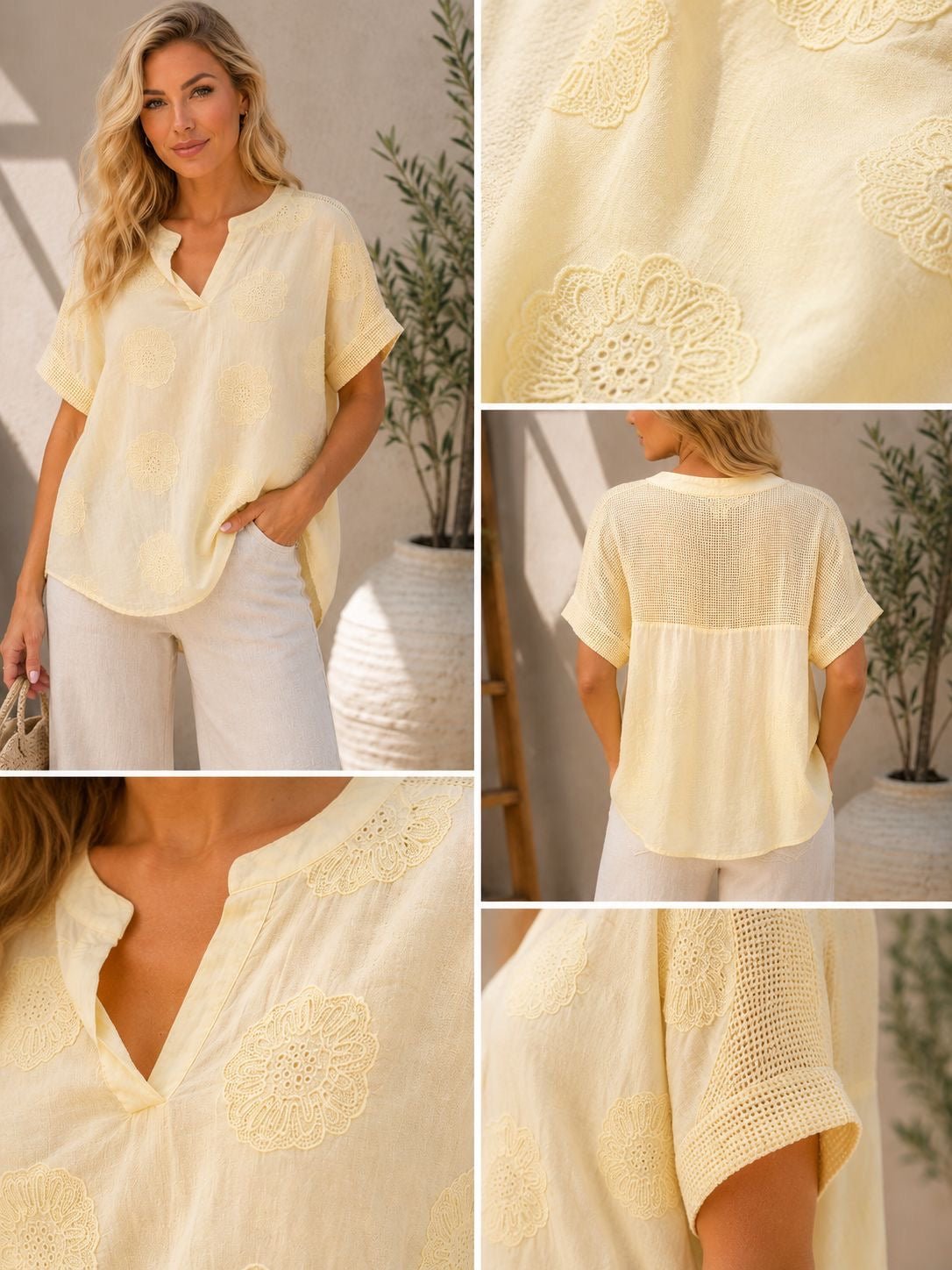 Bluză Jollie - material natural
