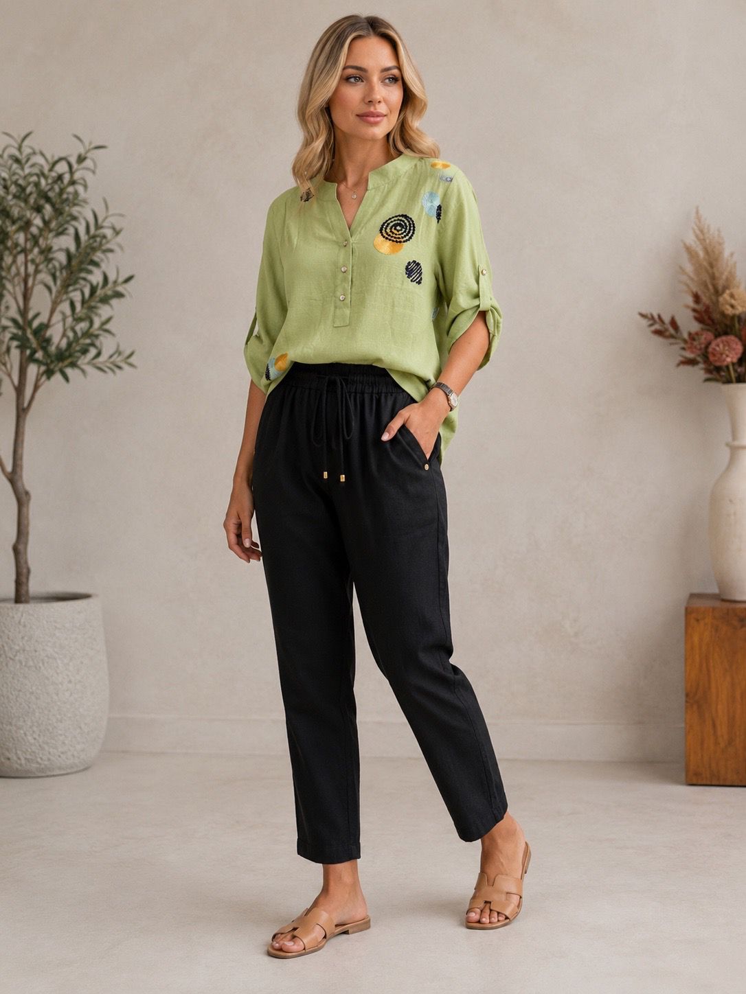 Set Ryana - cămașă și pantaloni