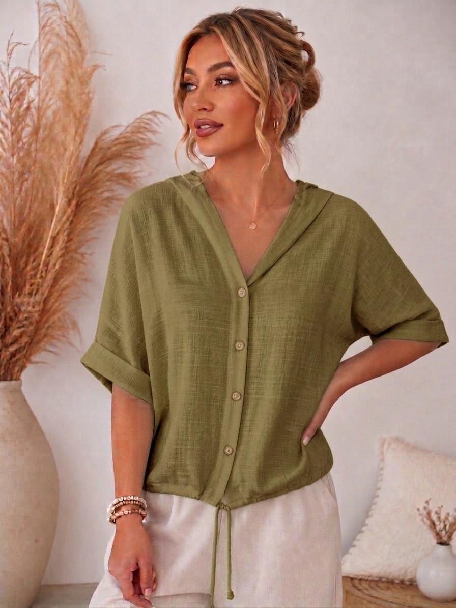 🌿 Bluză cu glugă si buzunare Dalida – Stil casual