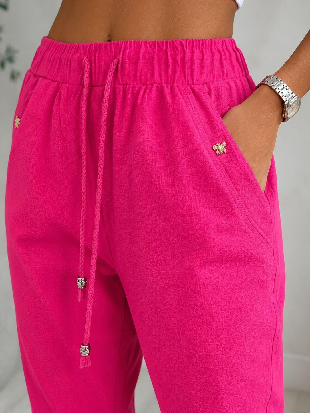 Pantaloni din in elastic Ziana