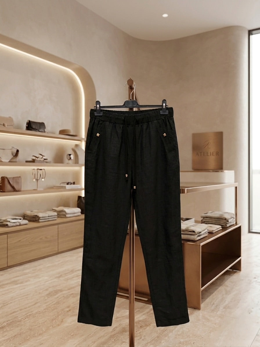 Pantaloni din in elastic Ziana