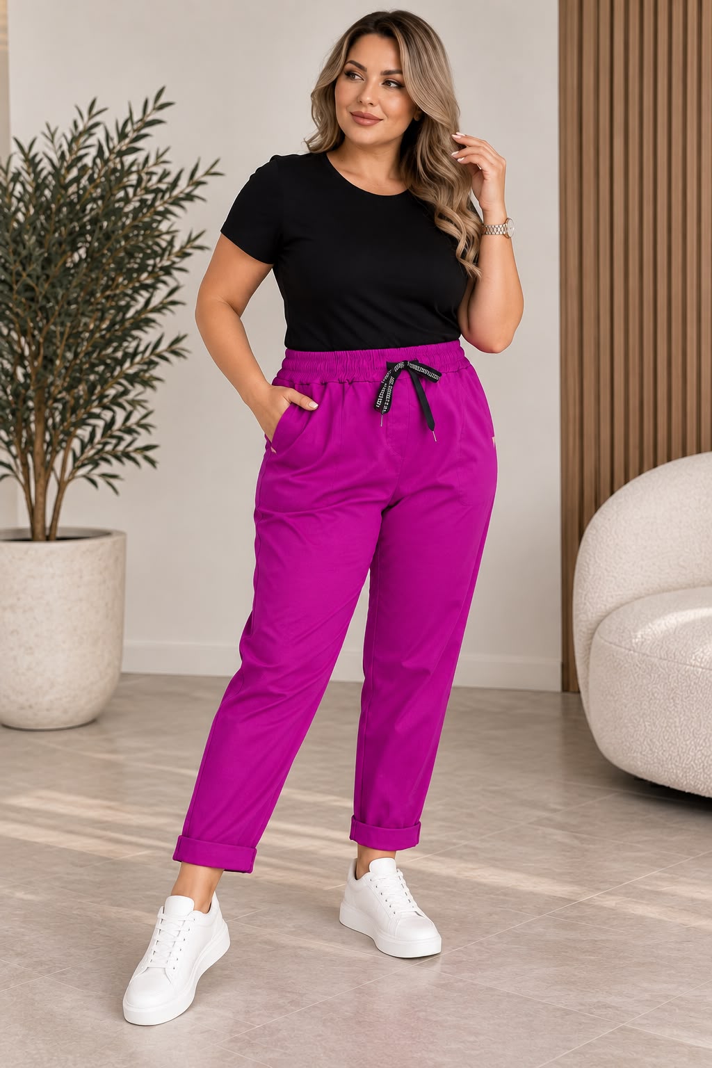 Pantaloni cu șiret in talie Felli