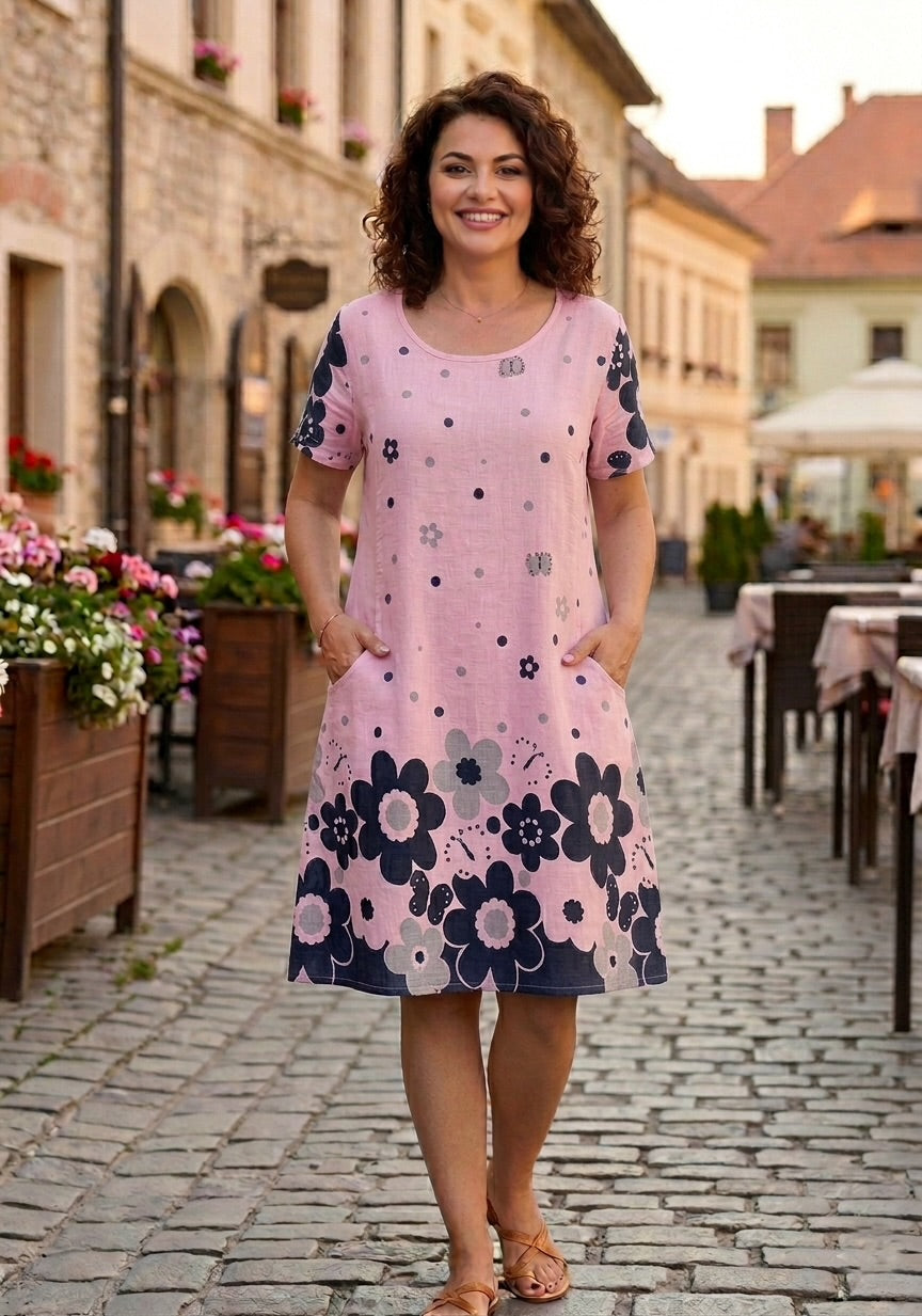 Rochie din in cu bumbac Anema