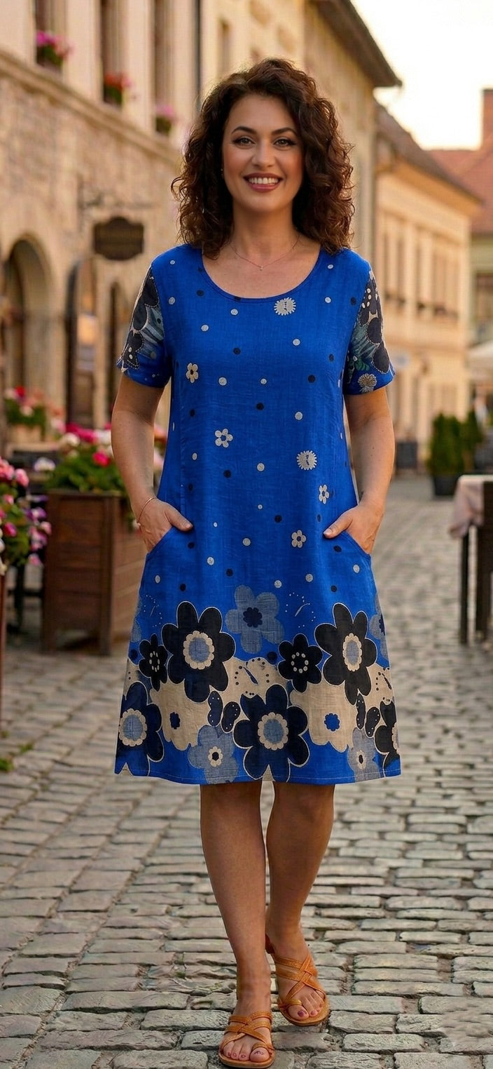 Rochie din in cu bumbac Anema