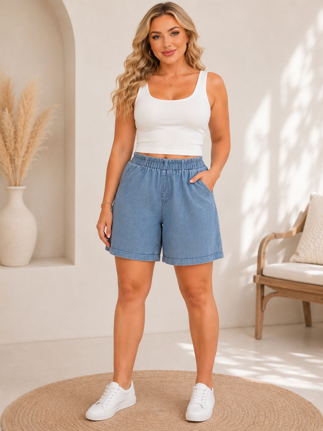 Pantaloni Scurți Wini – Denim lejer