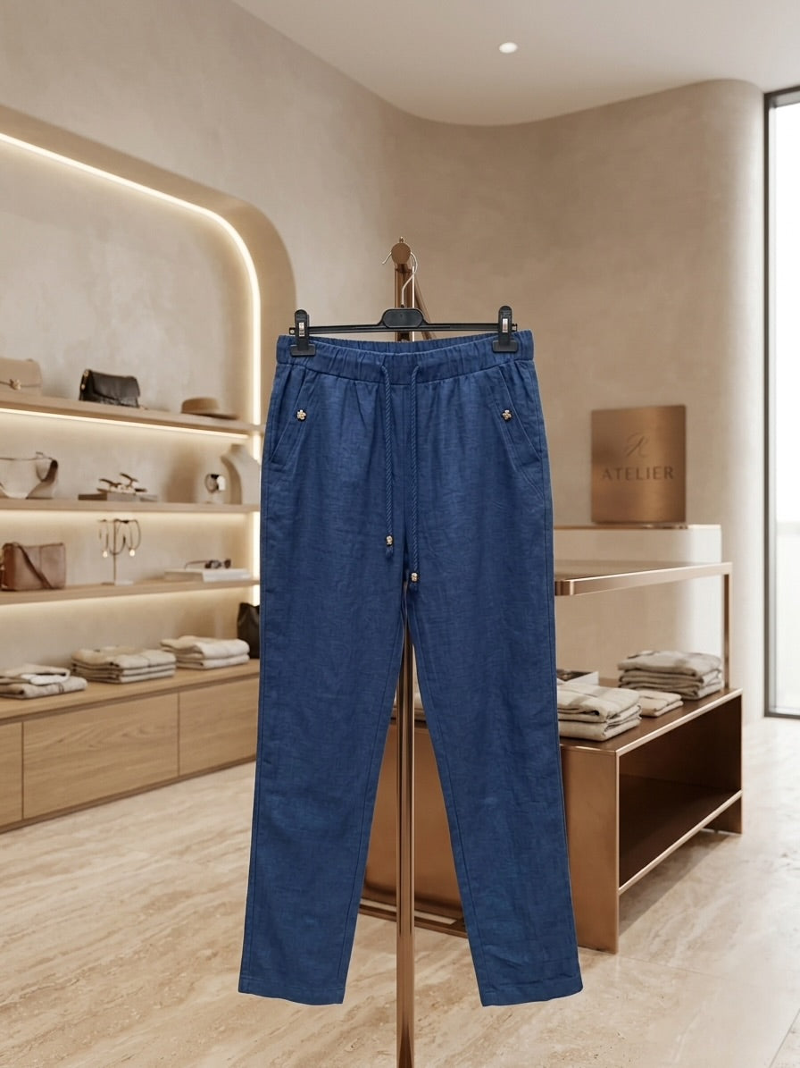 Pantaloni din in elastic Ziana