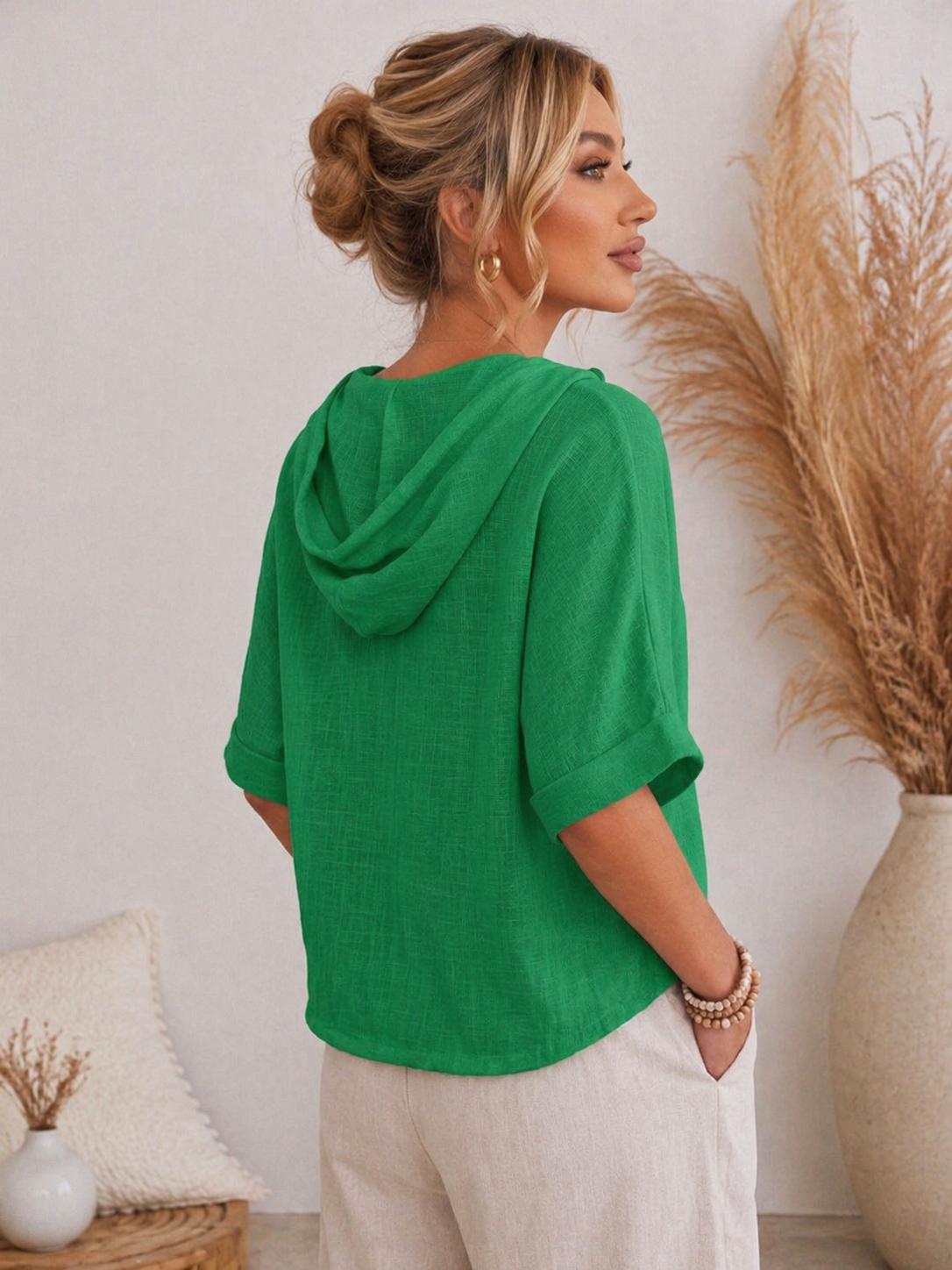 🌿 Bluză cu glugă si buzunare Dalida – Stil casual
