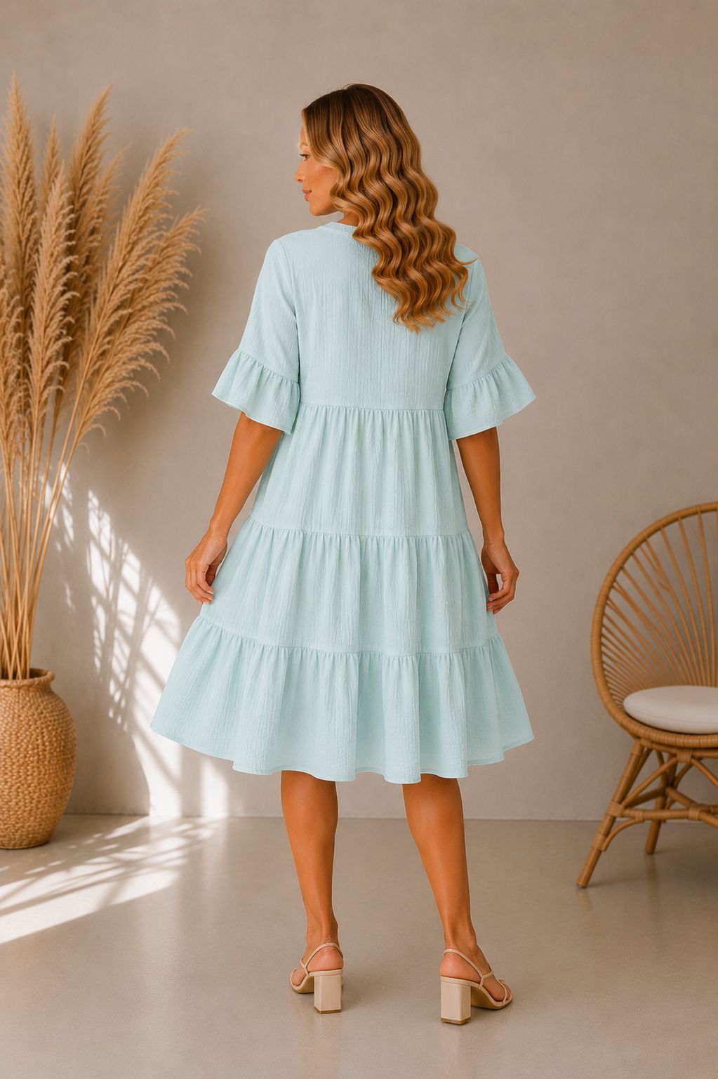 🌿 Sofya – Rochie din material natural