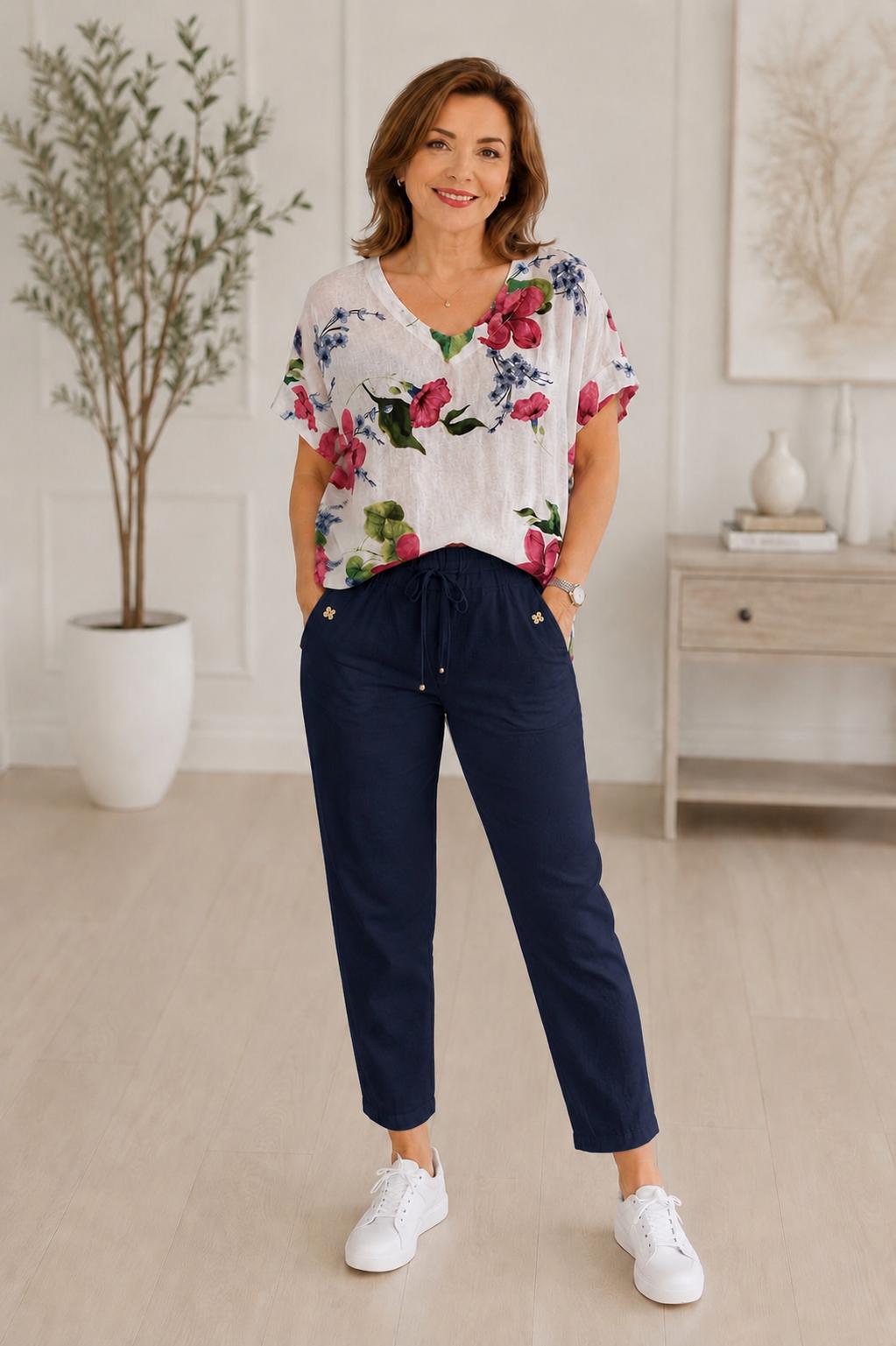 🌺 Set din IN Tanya - bluză și pantaloni