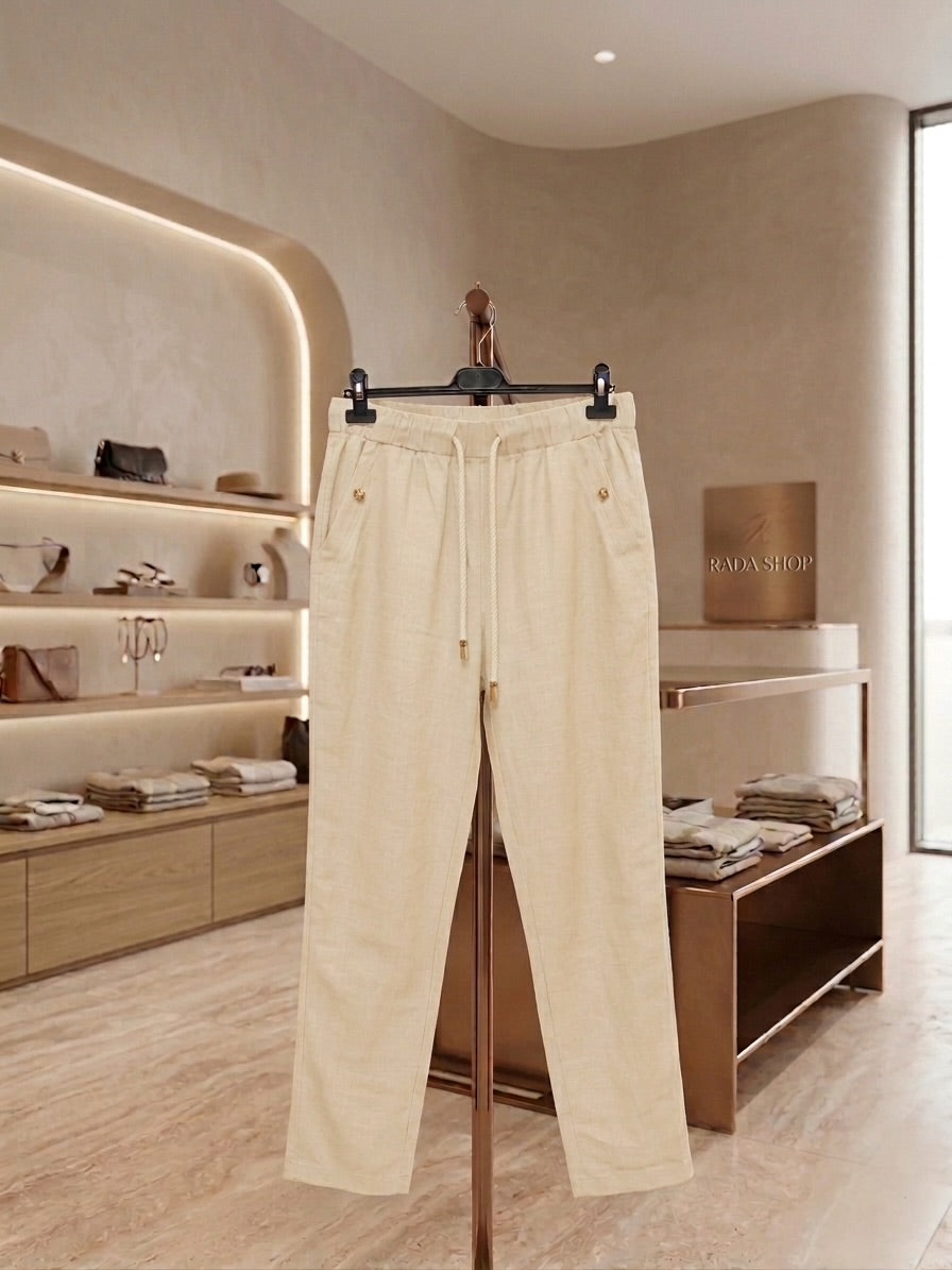 Pantaloni din in elastic Ziana