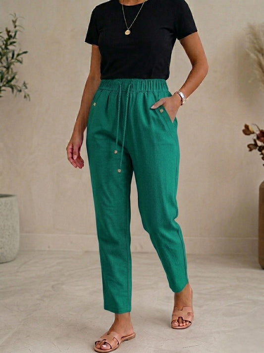 Pantaloni din in elastic Ziana