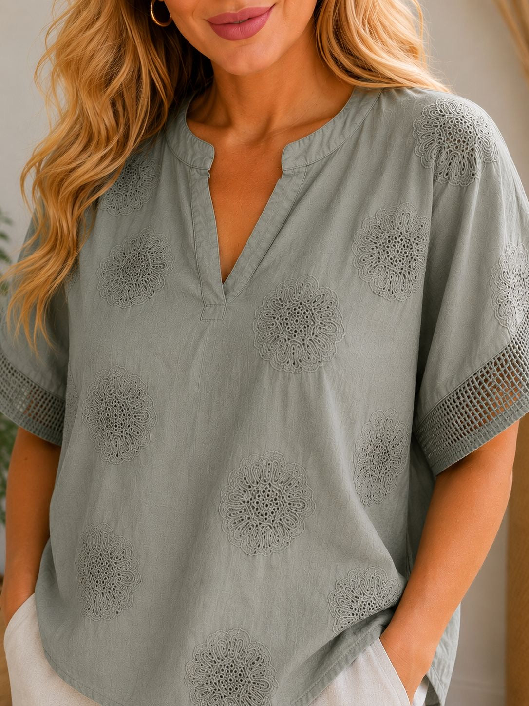Bluză Jollie - material natural