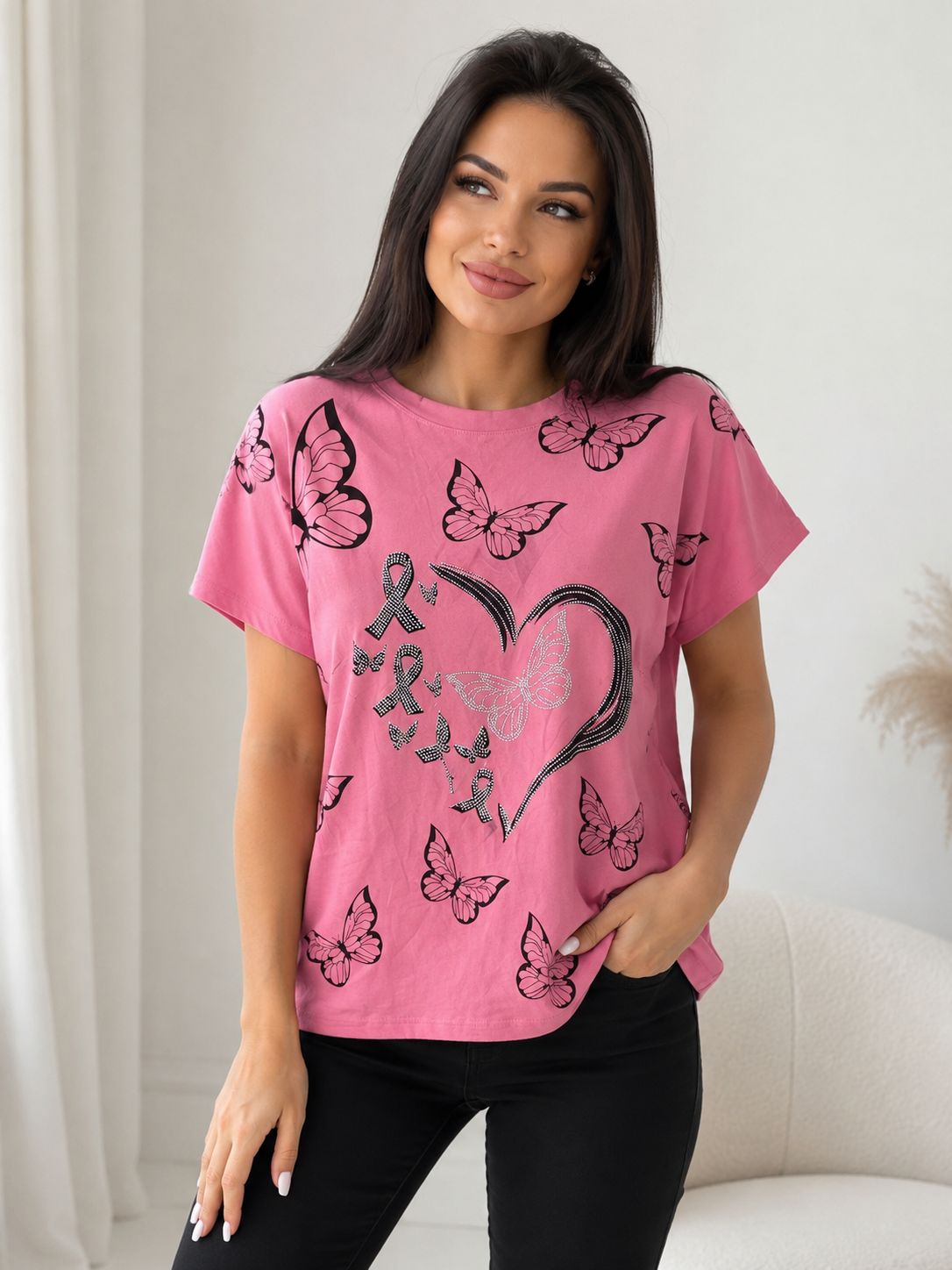 Tricou cu strasuri Amka