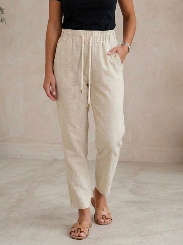 Pantaloni din in elastic Ziana