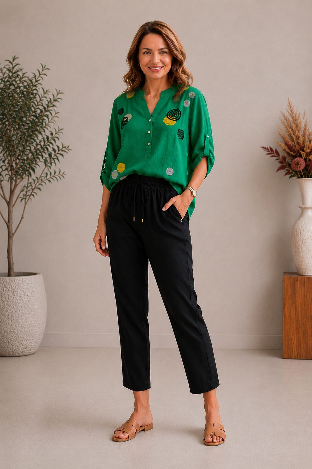 Set Ryana - cămașă și pantaloni