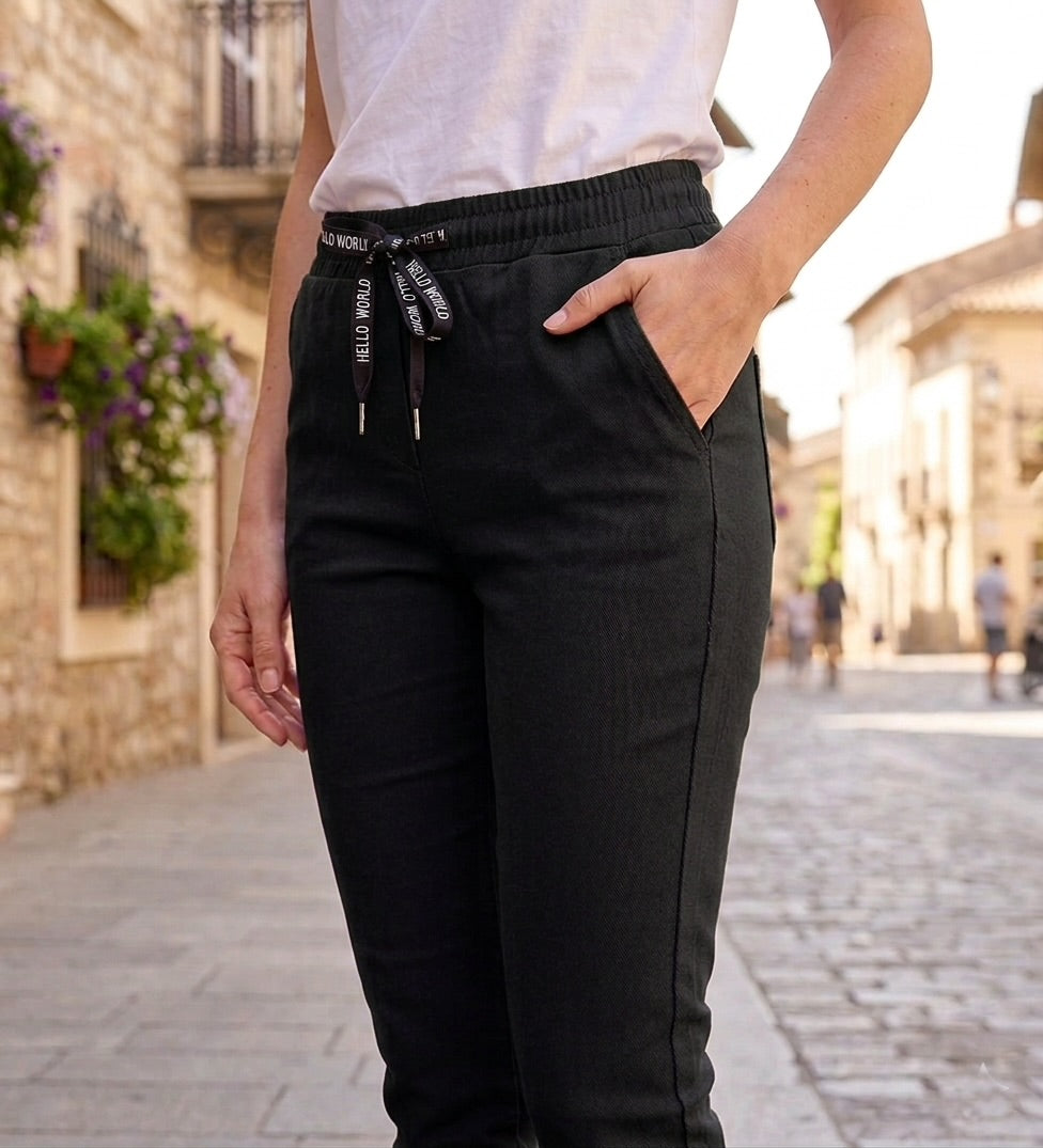 Pantaloni cu șiret in talie Felli