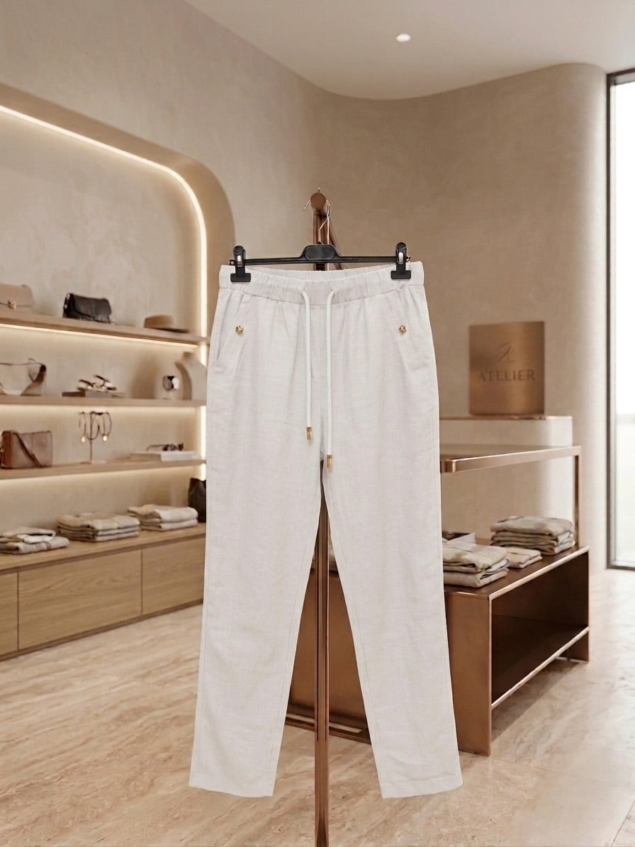 Pantaloni din in elastic Ziana