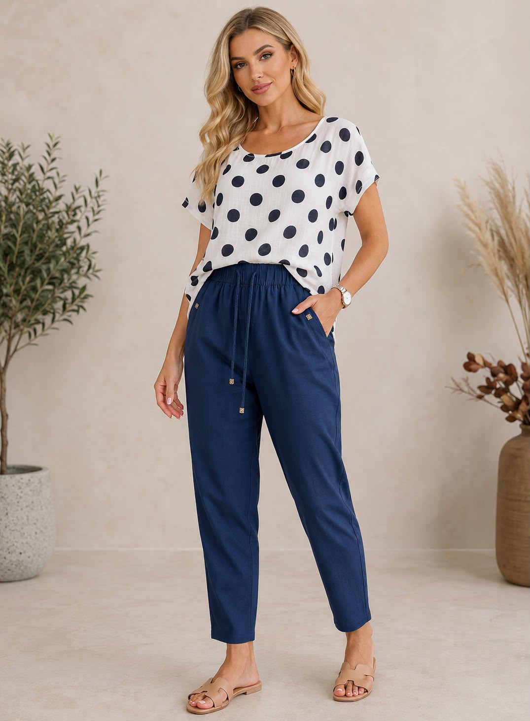 Set Adyna - bluză și pantaloni