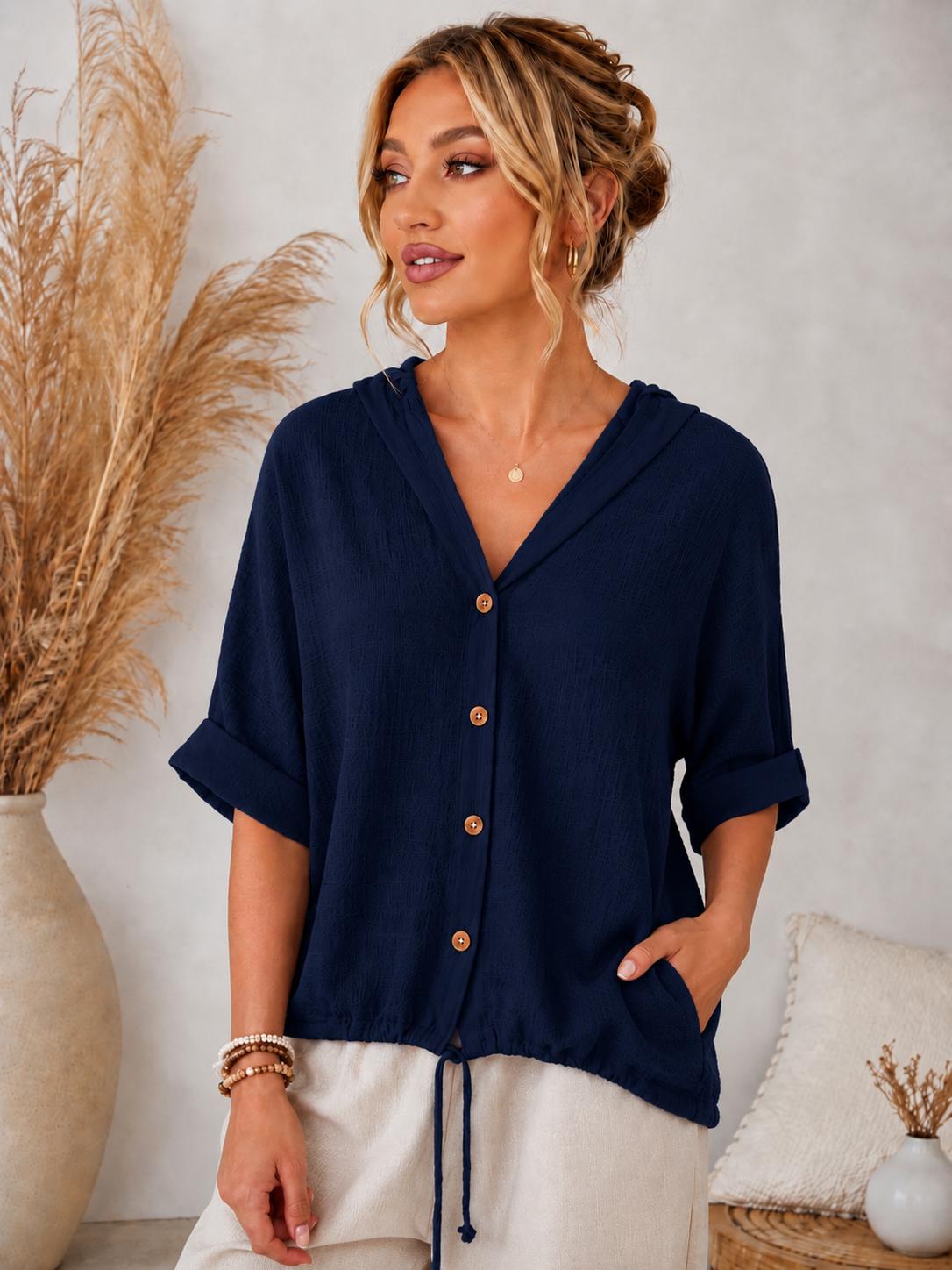 🌿 Bluză cu glugă si buzunare Dalida – Stil casual