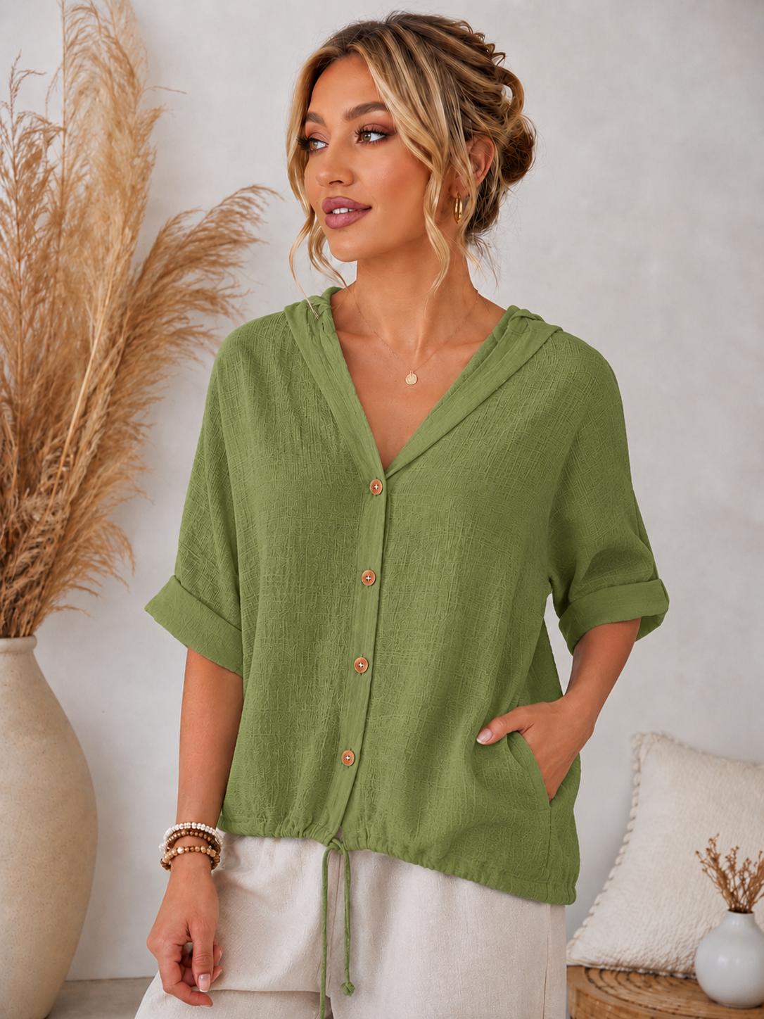 🌿 Bluză cu glugă si buzunare Dalida – Stil casual
