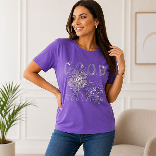 Tricou cu strasuri Gode