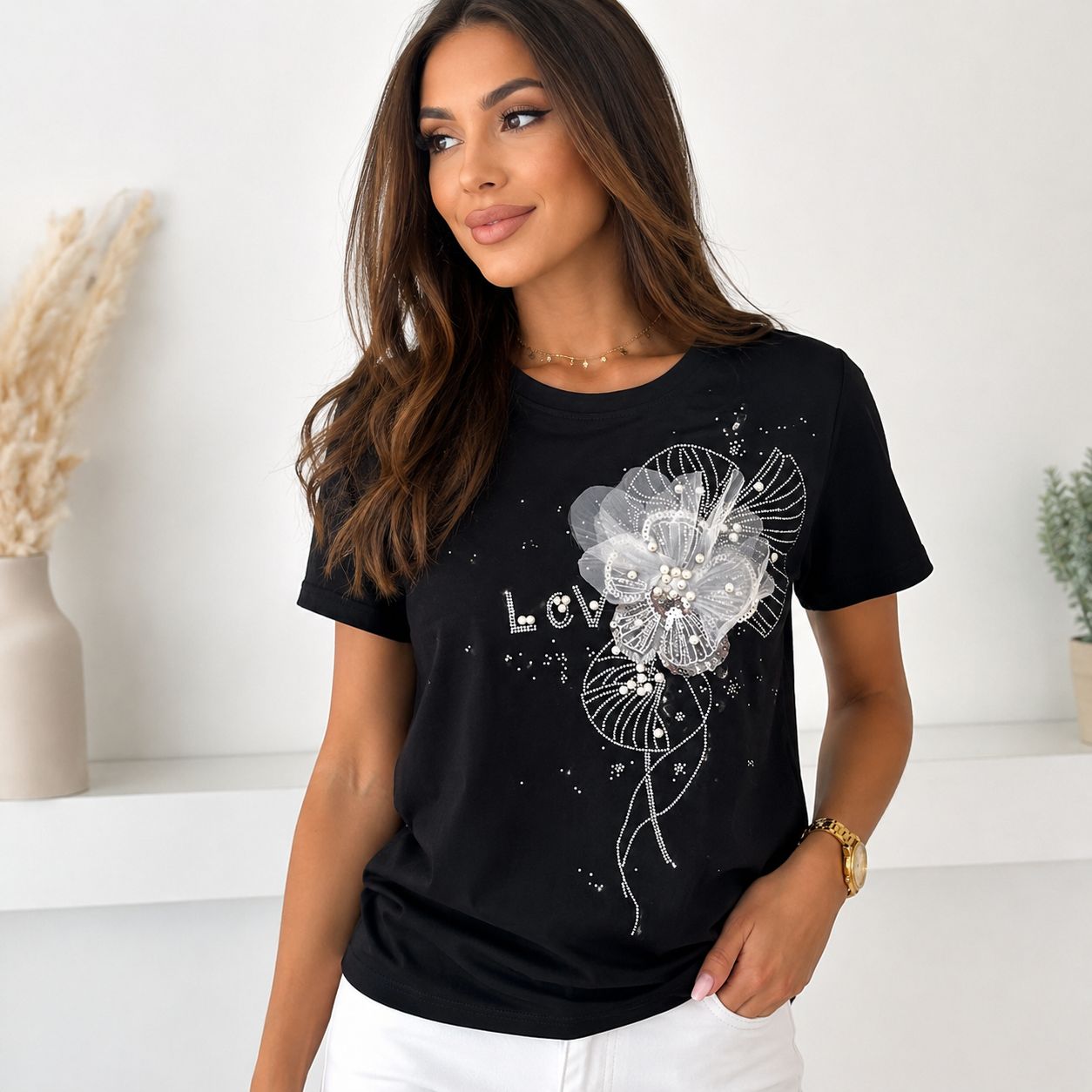 Tricou cu strasuri Low