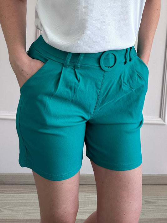 Pantaloni elastici cu accesoriu in talie Jadi