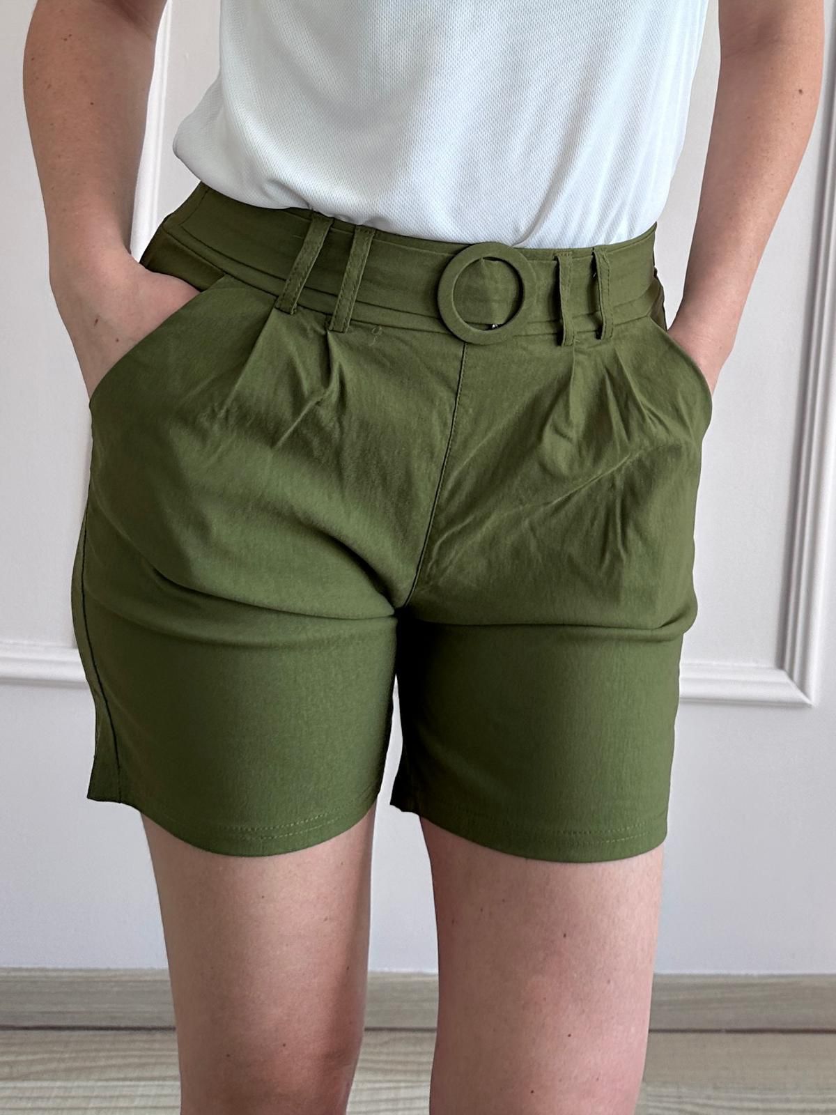 Pantaloni elastici cu accesoriu in talie Jadi