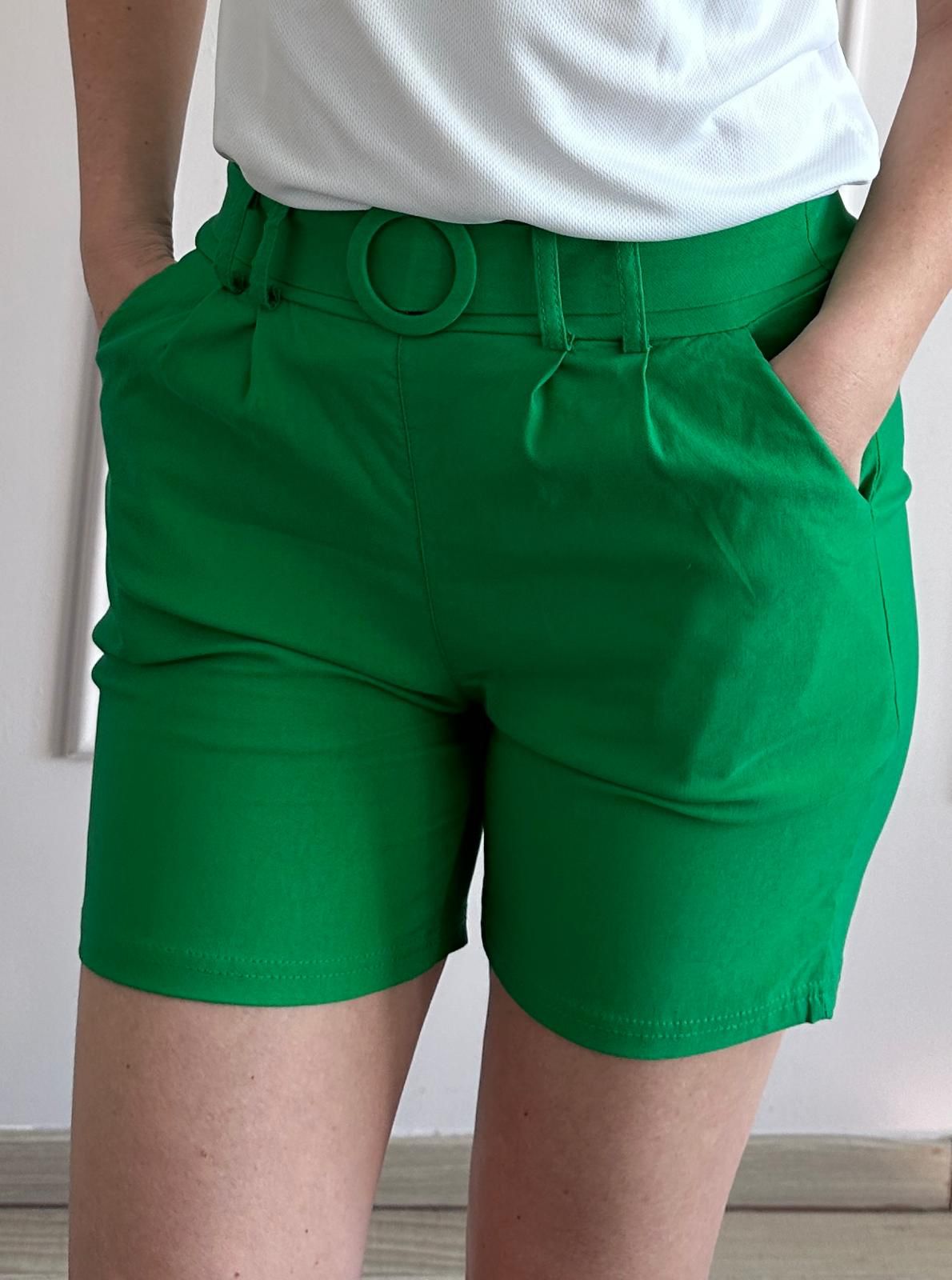 Pantaloni elastici cu accesoriu in talie Jadi