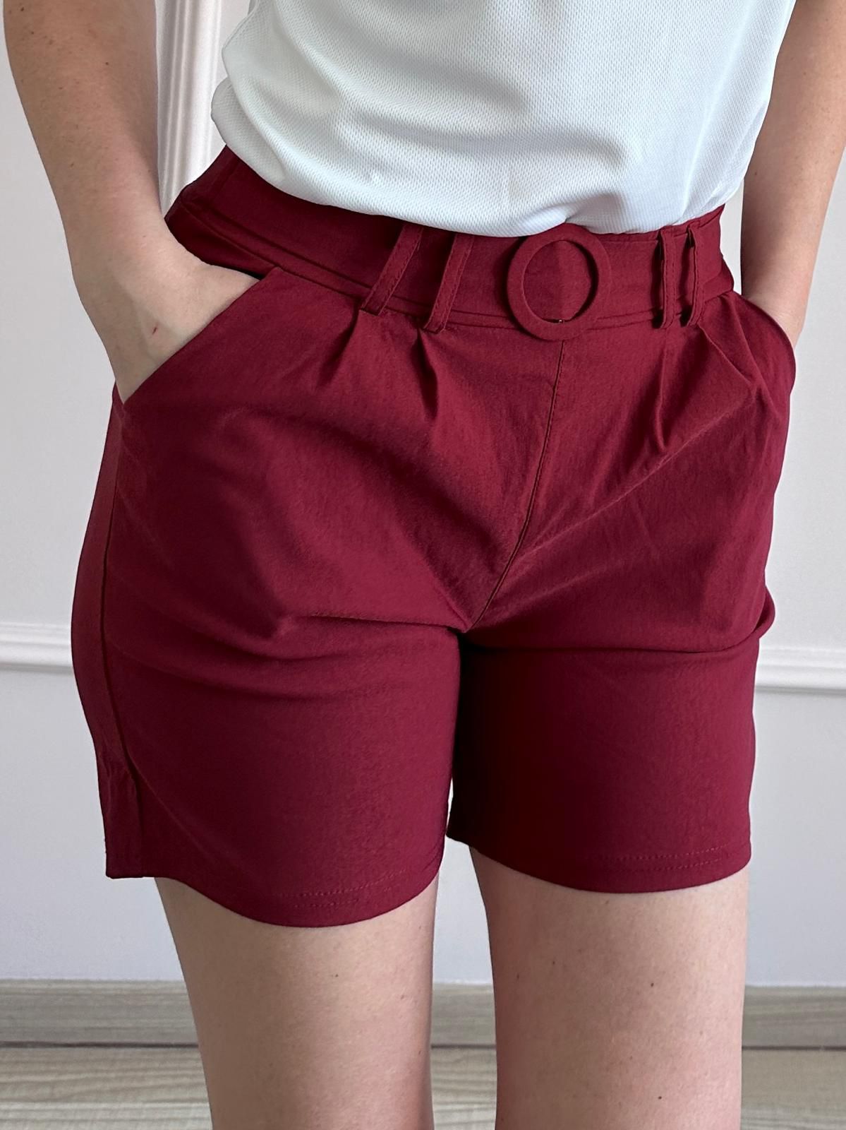 Pantaloni elastici cu accesoriu in talie Jadi