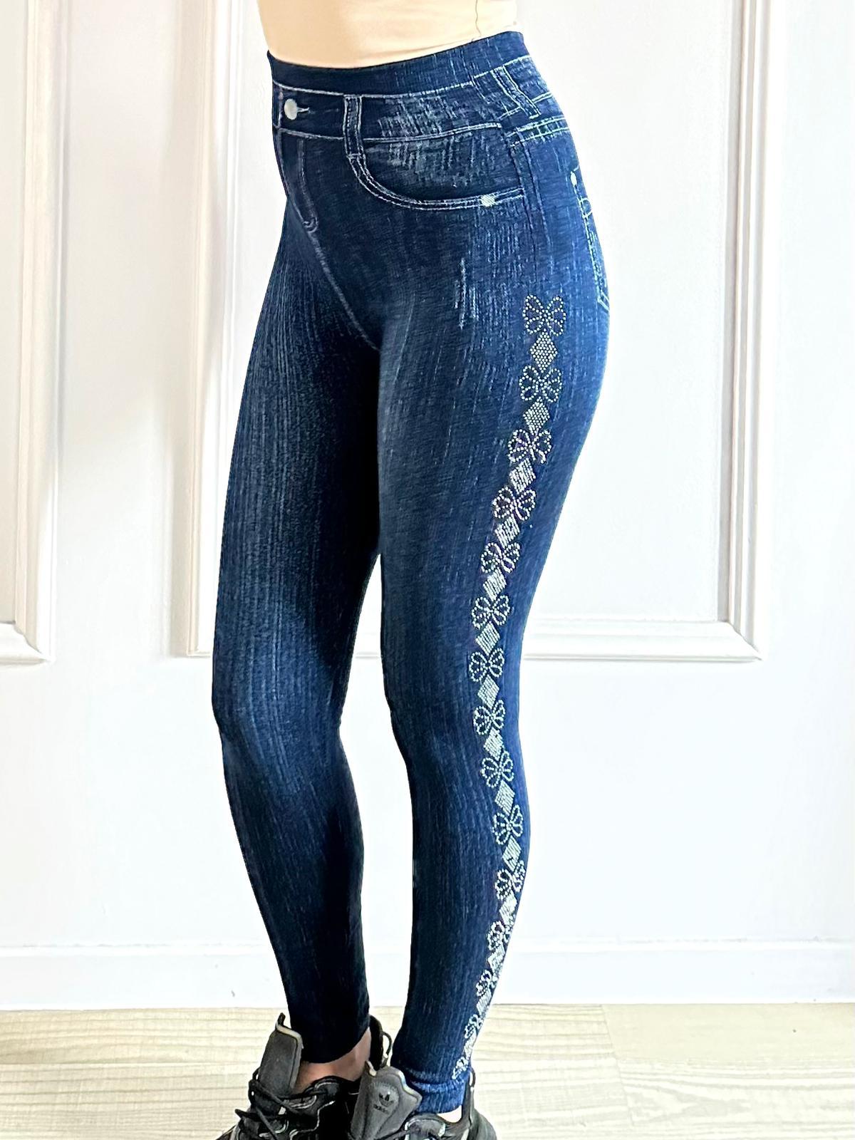 Colanți vătuiți, elastici, talie înaltă Deny